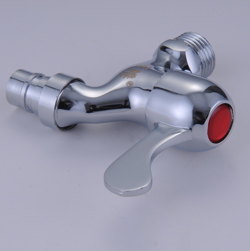 Huafeng Sanitary Ware's all-copper washing machine faucet, mop, sink, single-cooling, extended, one-in and two-out faucet, electroplated small faucet Specification image