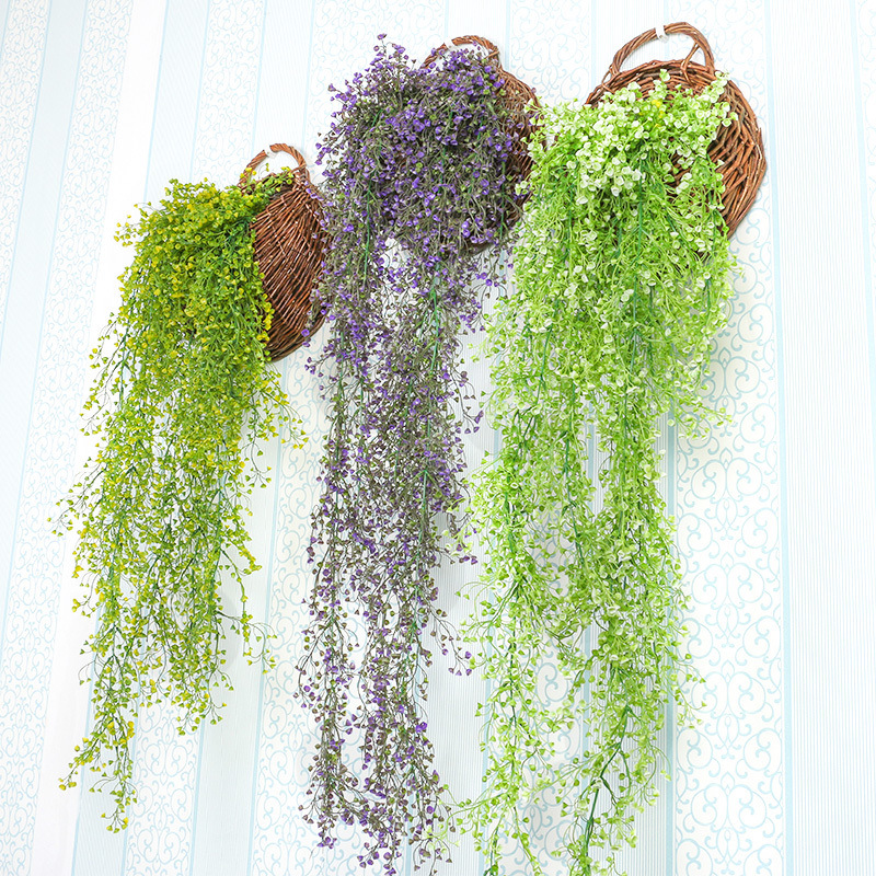 Strength Business Bell Willow Wall Hanging Simulation Plant Wall Decoration Hanging Basket Orchid Vine Plastic False Flower Green Plant details Picture