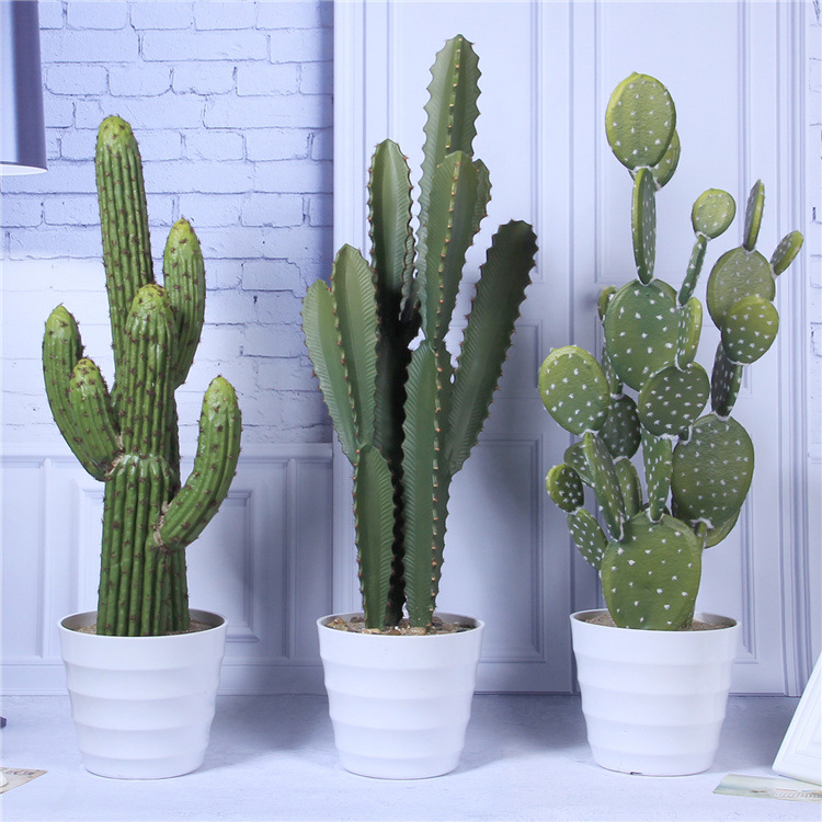 Simulation Cactus Indoor Plant Potted Fairy Column Man Fake Prickly Pear Succulent Plant Small Bonsai