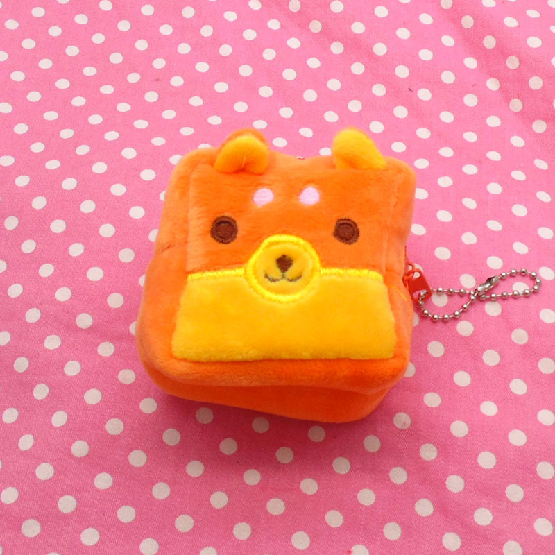 Three-dimensional square creative plush headphone case with beaded chain, coin purse, coin case, children's prizes and gifts Specification image