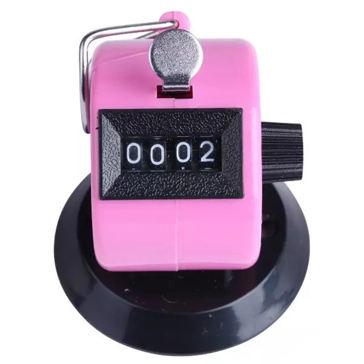 Color hand-press counter with base, hand-press counter with all-plastic casing, factory workshop assembly line statistics details Picture