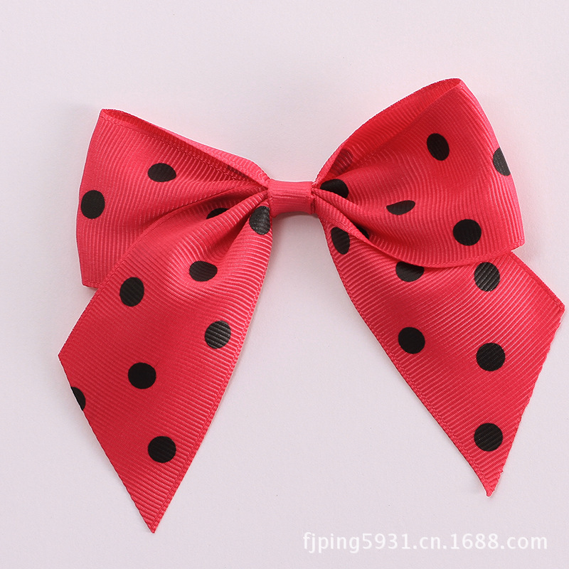 Manufacturers Direct Webbing Diy Material Kawaii Pointy Bow Webbing Red Round Spot Thread Tape Specification drawing