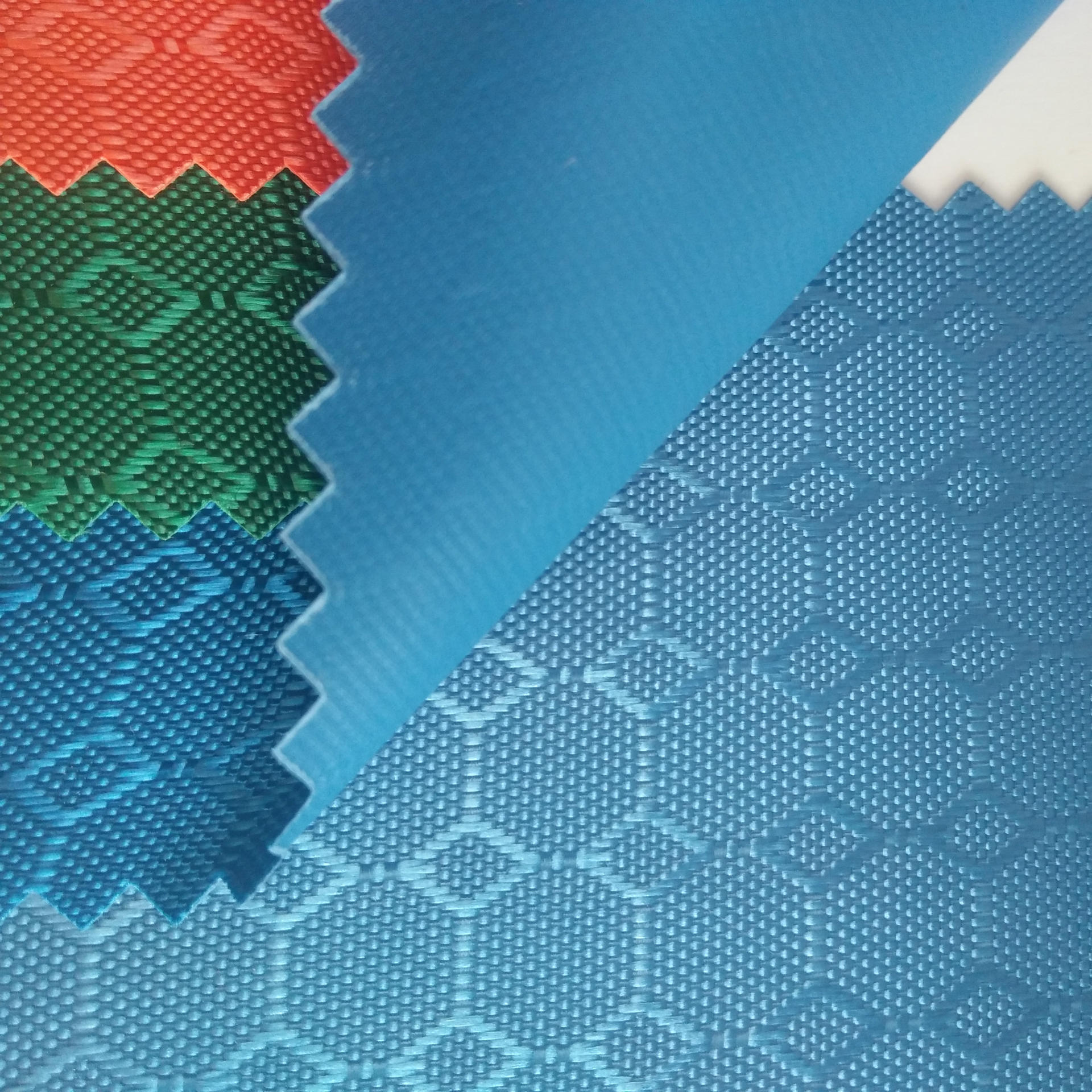 Special offer on wholesale of new type of trolley bag fabric with grid PVC Oxford fabric. Factory direct sales with stock available