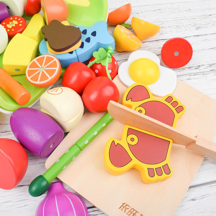 依旺切水果玩具木制玩具水果蔬菜切切看切切乐儿童过家家厨房玩具详情图2