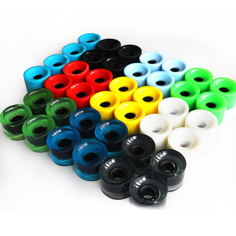 Polyurethane surfboard, four-wheel skateboard, double upboard, long board wheel, 70x51mm, street brushing large wheel, colorful multi-color PU wheel