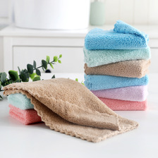 高密珊瑚绒25*25小方巾高阳厂家批发擦手巾超细纤维儿童毛巾