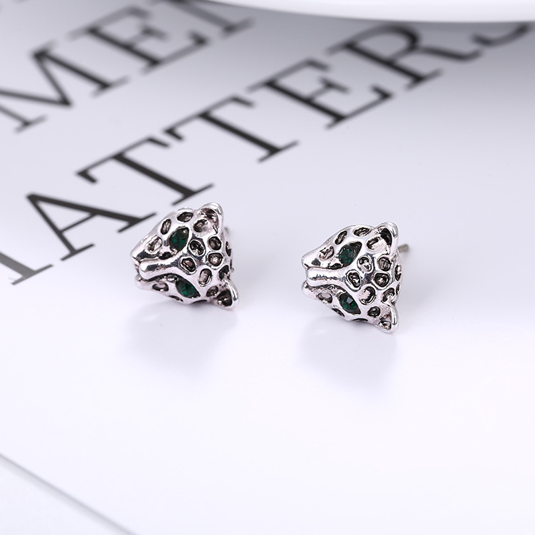 Japanese And Korean Version Of Temperament Earrings Fashion Antique Leopard Earrings Accessories S925 Silver Needle Pop Earrings For Women Specification drawing