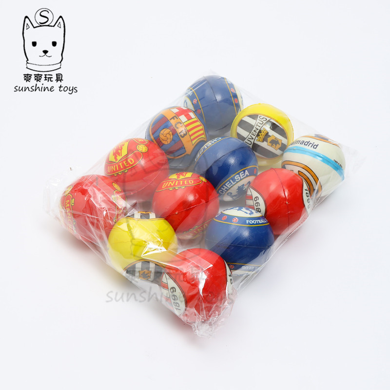 76mm Real Madrid Barcelona team standard PU ball sponge vent children foam puzzle pet toys pressure full print manufacturers thumbnail