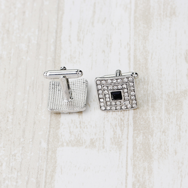 European and American jewelry creativity new French diamond cufflinks cuff nails men's shirt cuff links cross-border hot supply Specification drawing