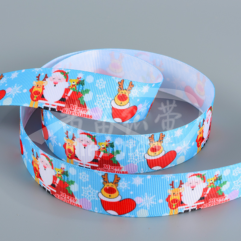Christmas Decoration Tape Heat Transfer Ribbon High Density Polyester Ribbon Style Variety Of Holiday Gift Decoration Tape Wholesale details Picture