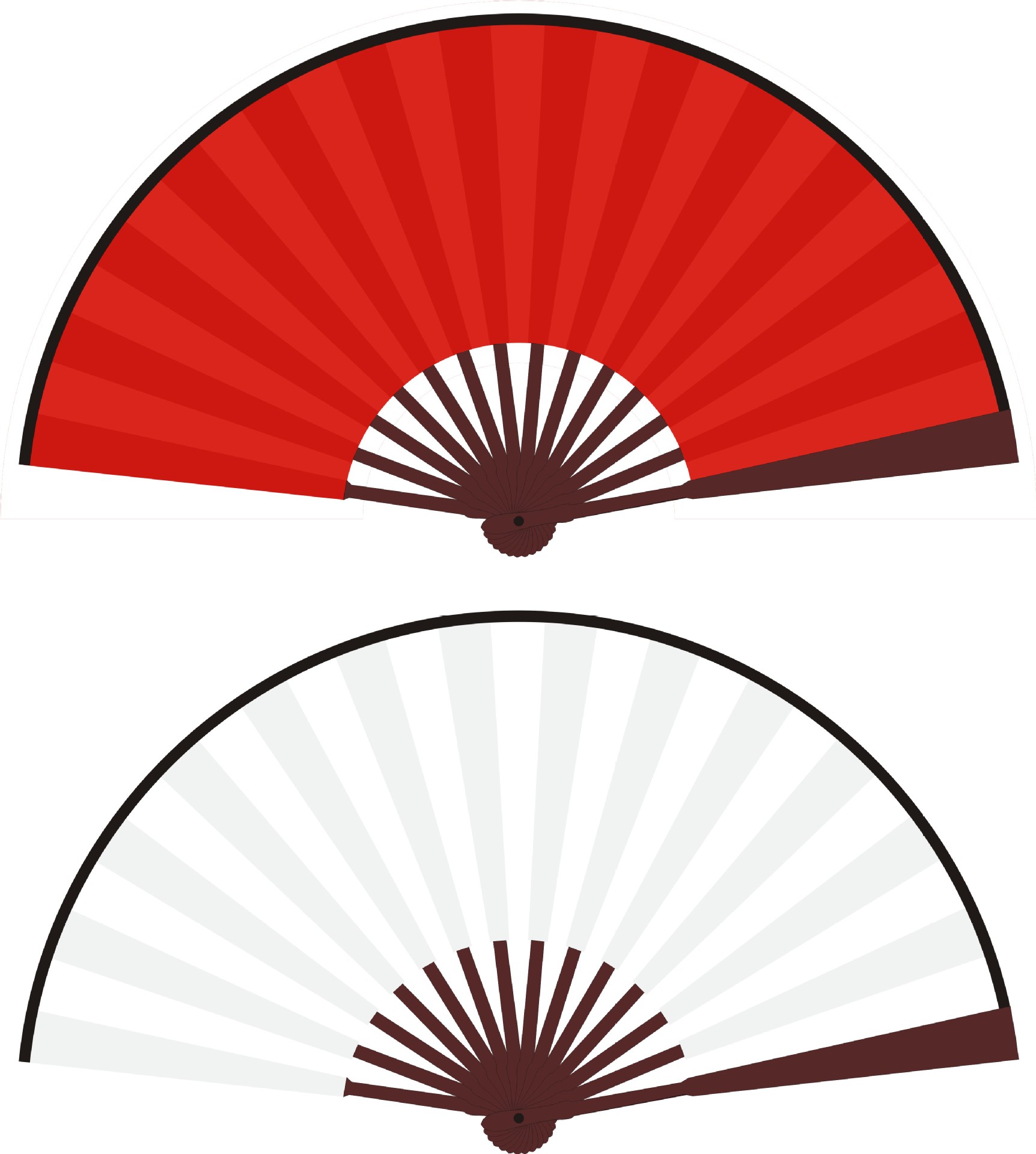 8 Inch Mail Ming Yuesing Girl Group The Same Double-Sided Two-Color Ancient Dance Folding Fan Red And White Will Enter The Wine Prop Fan Item Picture