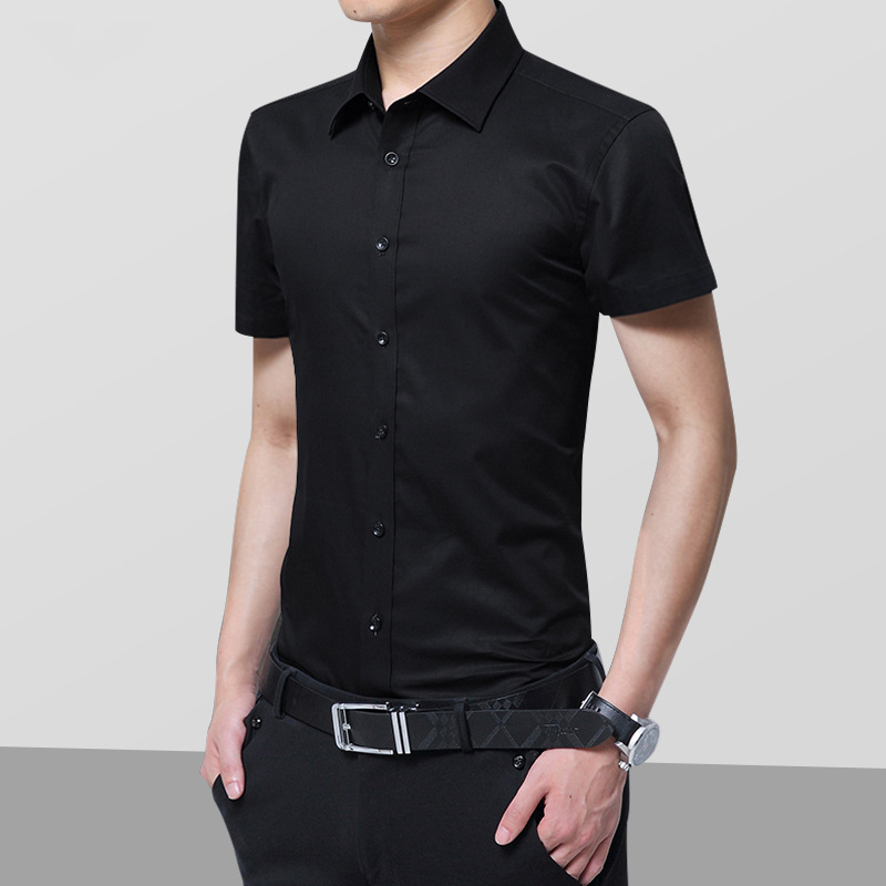 Factory direct supply of AliExpress foreign trade trendy and stylish business casual men's shirts and short-sleeved shirts, cross-border product consignment Specification image