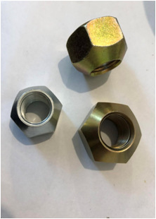 Hexagonal slotted nuts, automotive chassis parts fastening nuts, spoke plate bolts, 10-inch electromagnetic link bolts