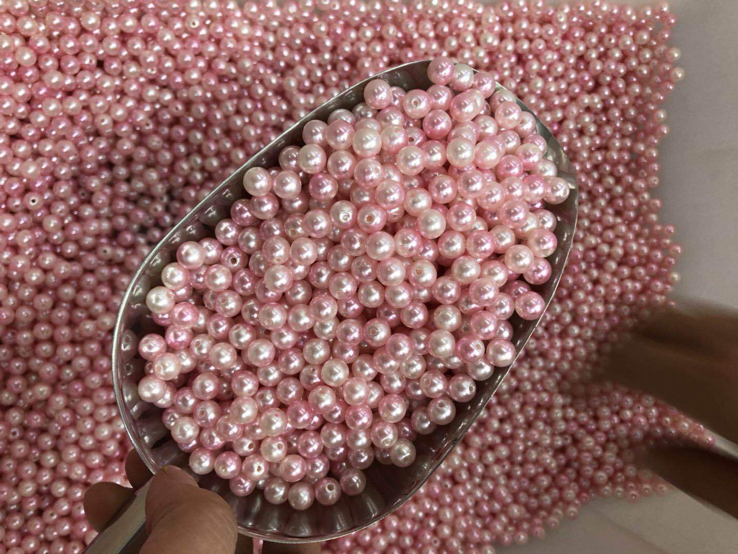 ABS仿珍珠多炫彩史莱姆渐变DIY婚庆饰品配件无孔直孔8mm现货