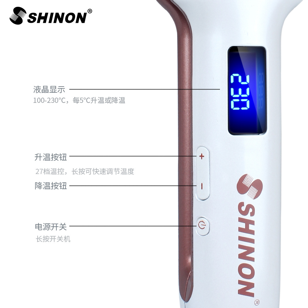 Cross-border preferred curling irons, precise temperature control curling irons, electrical and ceramic dual-purpose straightening and perming tools for women's curling details Picture