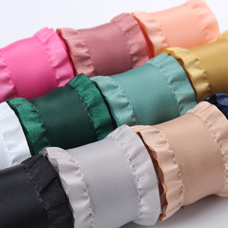Dingxin South Korea Imported Webbing Polyester Ruffled Ruffled Skirt Ribbon Diy Handmade Hair Bow Ribbon details Picture