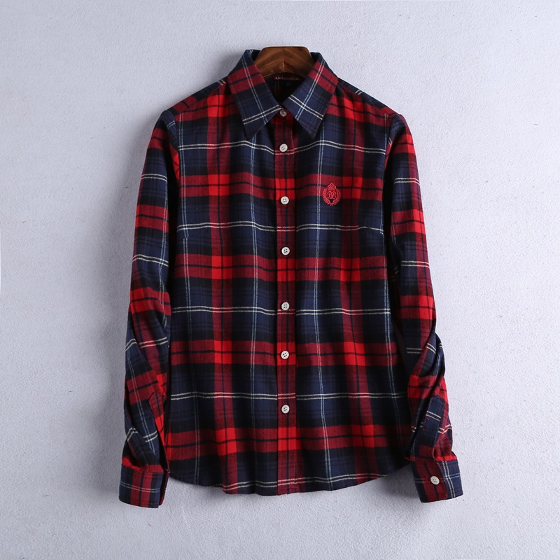 Factory Direct Wool Plaid Shirt Flannel Plaid Shirt Wool Shirt Women's Thick Shirt Multi-Color Item Picture