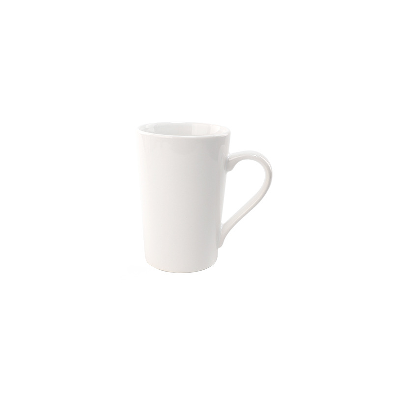 Heat transfer conical mugs, ceramic coffee cups, blank DIY creative advertising campaign gifts, white porcelain cups wholesale Item Picture