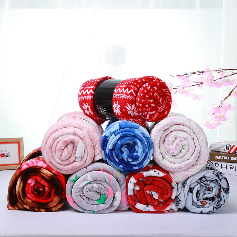 Thin Air Conditioning Blanket Made From Flannel Printed Blanket Mink Bed Sheet Ultra Soft Domestic Flower Bedding