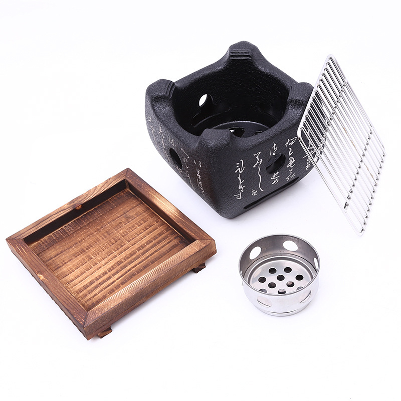 New Rectangular Writing Oven Japanese Cooking Charcoal Oven Japanese Barbecue Oven Alcohol Oven Small Barbecue Oven Carbon Barbecue Oven Specification drawing