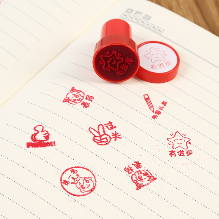 New plastic toy stamps, English cartoon encouragement reward stamps and MEDALS details Picture