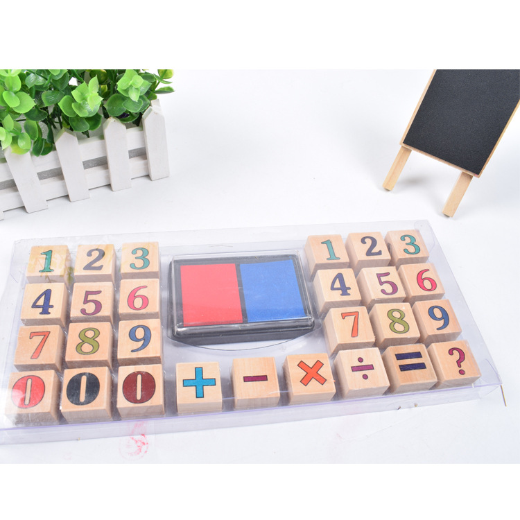 The manufacturer supplies wooden children's learning stamps with 26 English letters and numbers as teaching materials for teachers Item Picture