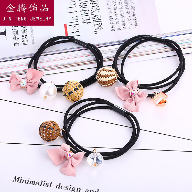 Cordón de pelo de alta elasticidad aros de pelo de buena calidad cordón de cabeza de flor de hierba concisa adorno de pelo coreano adorno de cabeza de versión coreana dulce flor de cabeza