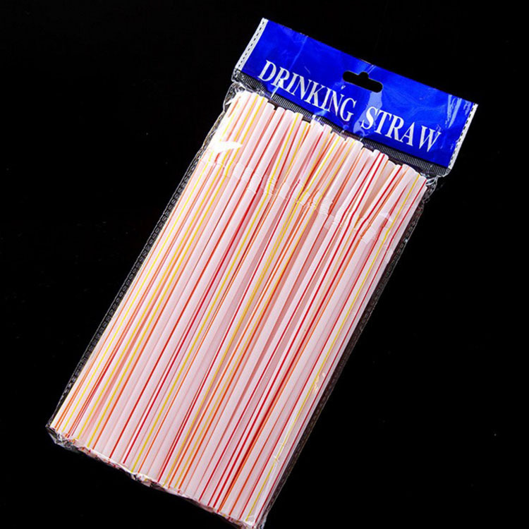 Disposable colored elbow plastic 100-piece straws that can be bent and lengthened for juice drinks, milk tea and soy milk Specification image