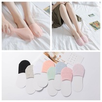 Candy color cotton women's invisible socks half sole socks High heel socks anti-wear foot anti-drop heel socks half socks full hidden