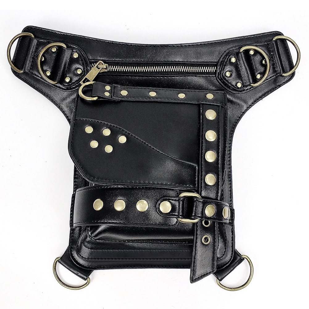 Guangzhou bolsa transfronteriza de comercio exterior mujer steampunk nueva bolsa de mujeres europa y américa retro bolsa de locomotoras remache bolsa de cintura hombres Item Picture