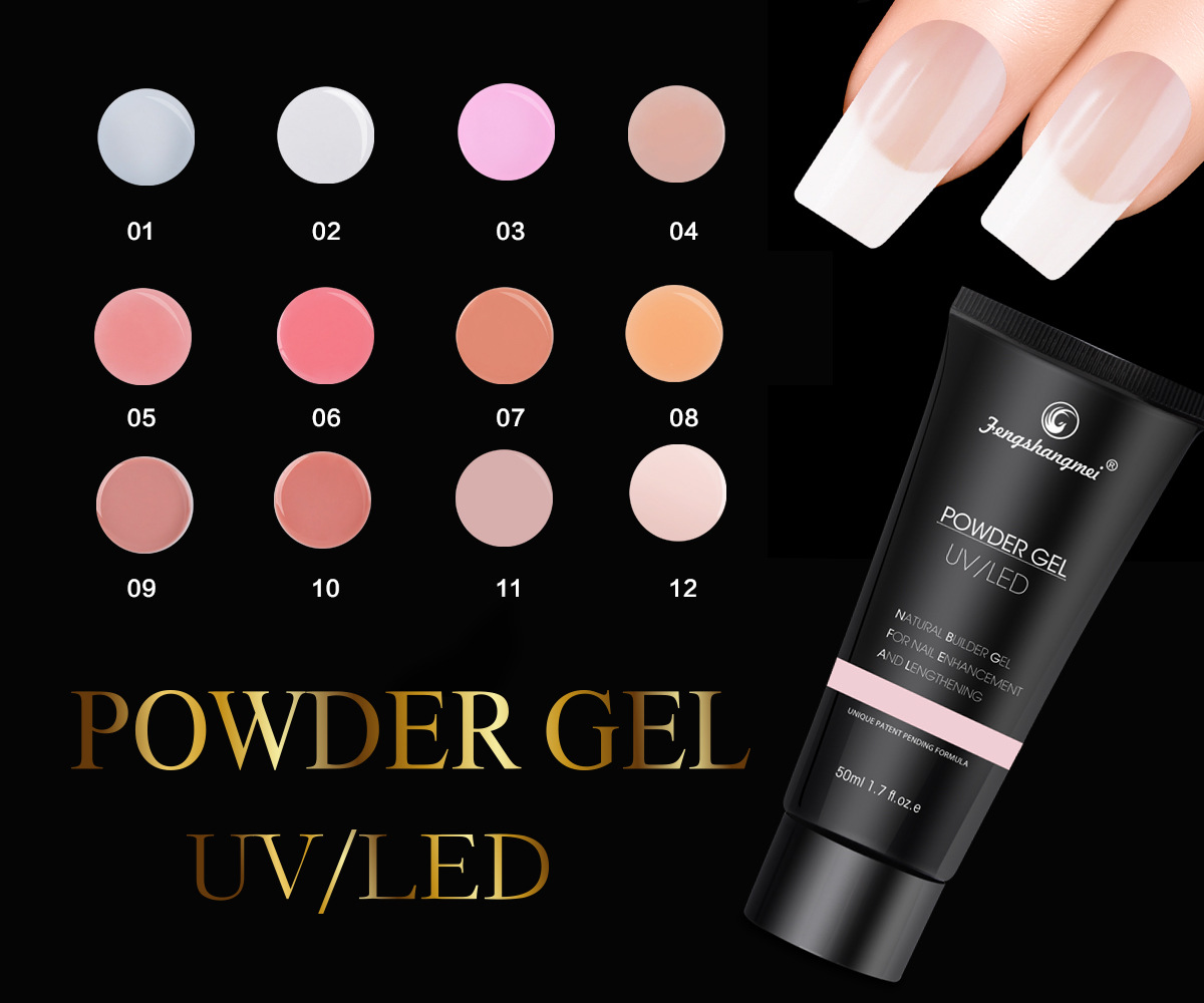Factory direct sales of 50g quick-extension crystal gel powder gel in hose type, exclusively for foreign trade Specification image