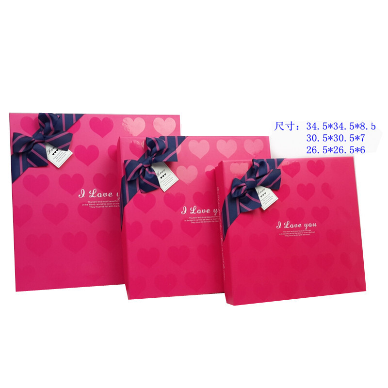 Manufacturers Supply 05205Uv Heart Stripe Pattern Fashion Gift Box Packaging Paper Box Specification drawing