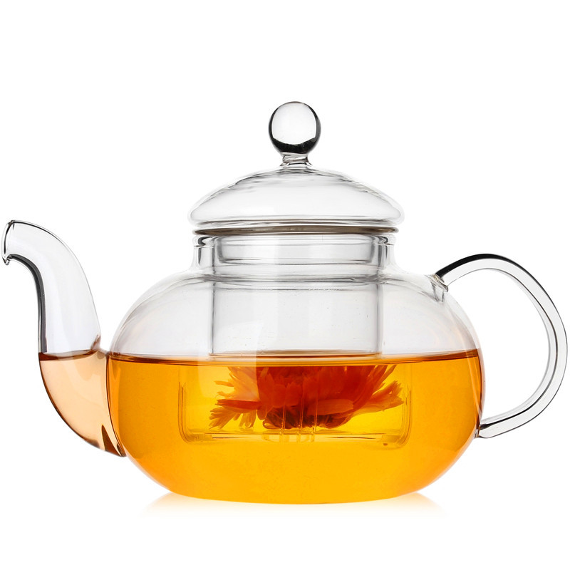 Thickened high borosilicate glass flower teapot set, high-temperature resistant glass teapot for brewing and filtering tea sets Item Picture