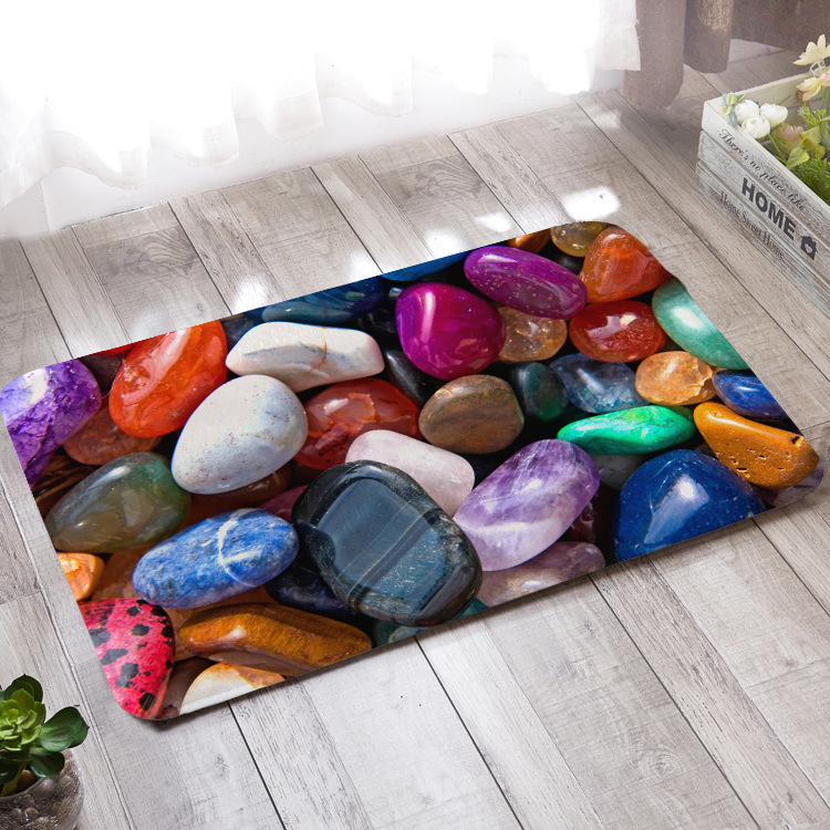 Factory A Generation Of 3D Flannel Printing Door Mat Absorbent Non-Slip Foot Mat Bedroom Room Carpet Floor Mat details Picture