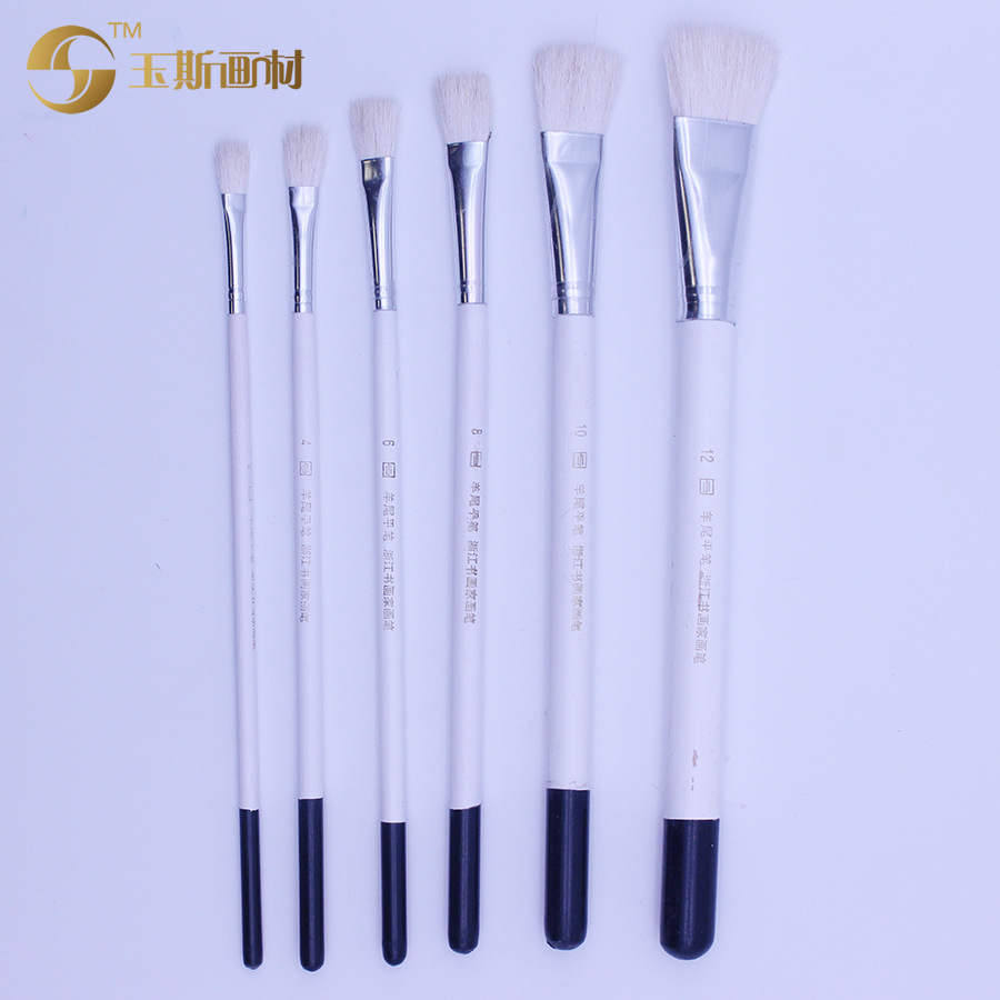 Manufacturers Direct Sales Of Sheep Tail Flat Oil Paintbrush High-Grade Wool Oil Paintbrush High-Grade Paintbrush Series Wholesale Specification drawing