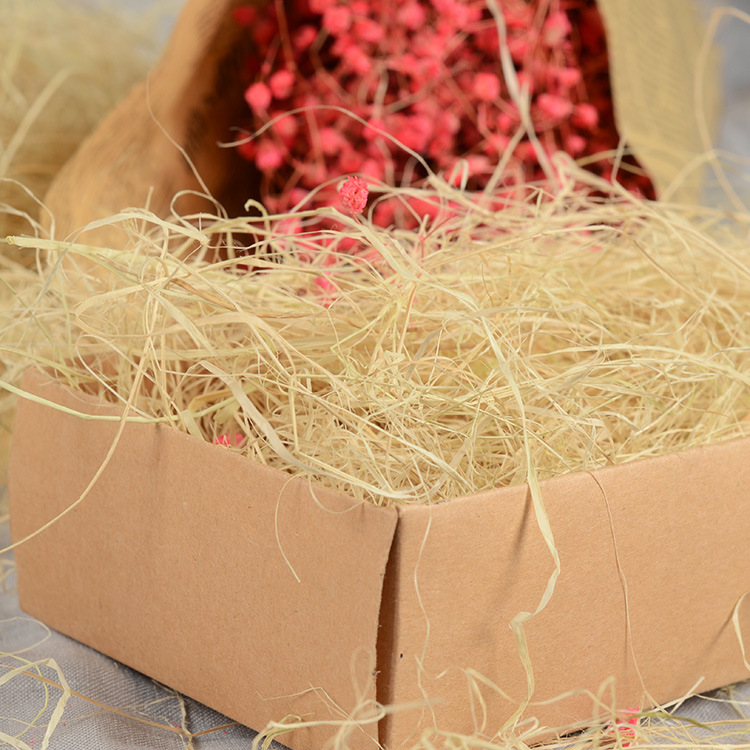Factory direct sales of natural raffia grass in original linen color, packaging, filling, gift box decoration, 30g per pack, in stock Item Picture