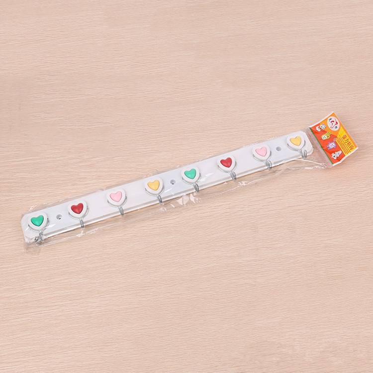 Factory direct sales of 8-piece adhesive hooks, coat hooks, plastic adhesive hooks, strong adhesive hooks and heart hooks details Picture