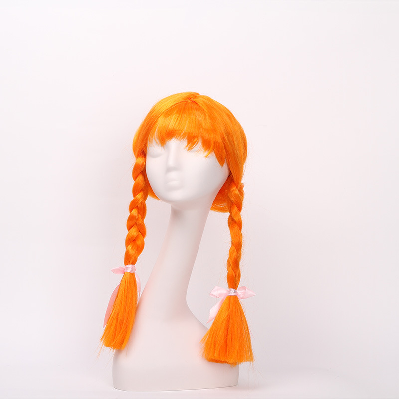 Newlook IMG-1273 New orange double ponytail big braid wig Holiday wig