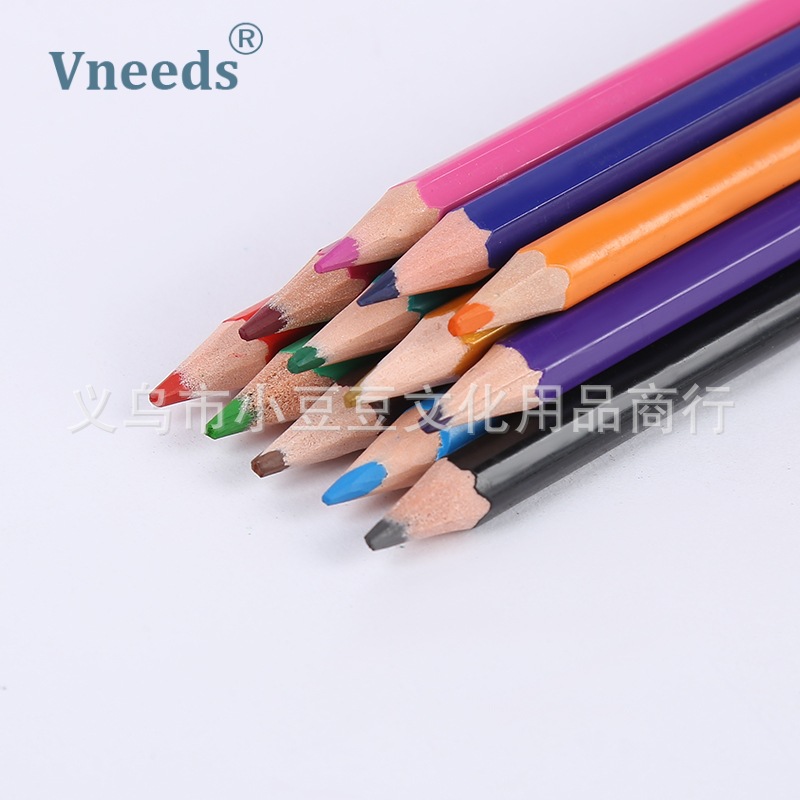 Vneeds12色长款多色绘画铅笔套装幼儿园彩铅涂鸦填色彩色铅笔现货详情图4
