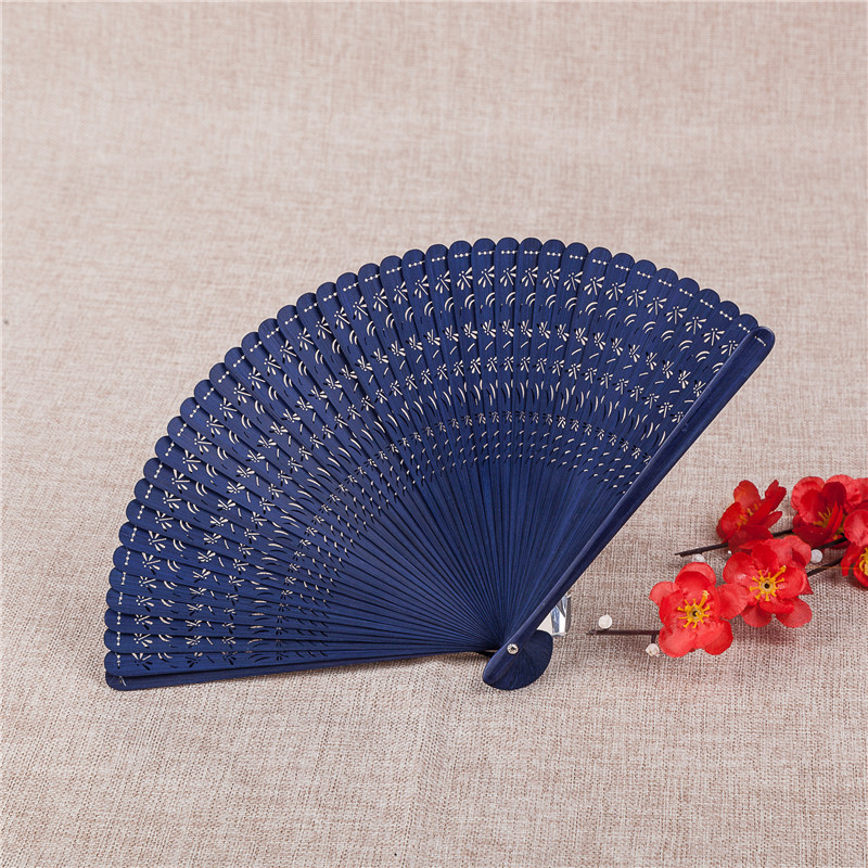 Chinese Style Hollow Carving Hand Lady Folding Fan Daily Ancient Craft Small Fan All Bamboo Fan Classical Gift Fan Specification drawing
