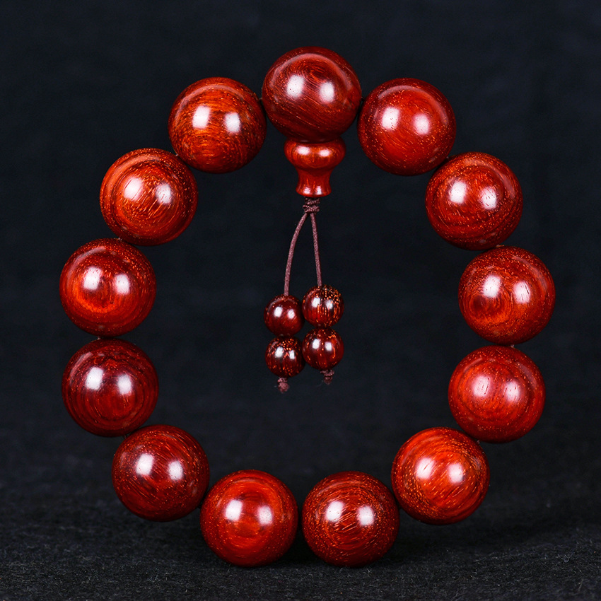 Wholesale Indian Small Leaf Rosewood 2.0 Old Material Line Bead Bracelet Wooden Play Bracelet 108 Buddhist Beads For Men details Picture