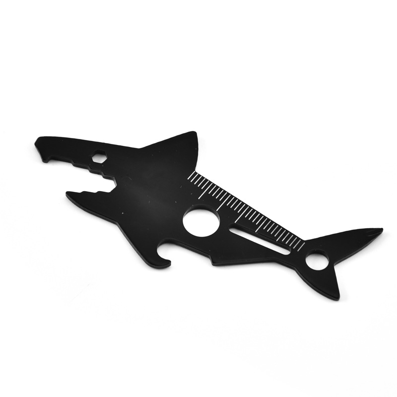 厂家直销 不锈钢多功能卡片刀鲨鱼户外求生工具详情图3