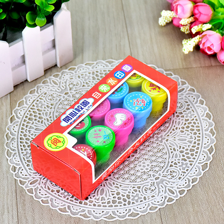 可爱创意教师家长鼓励印章/儿童玩具章套装批发细节图