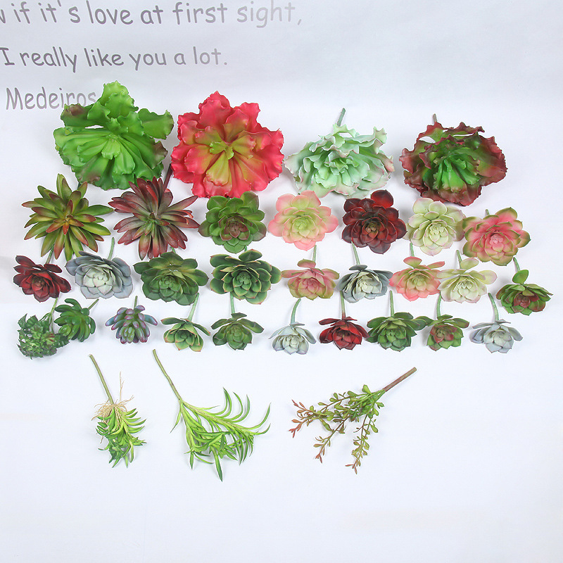Factory Direct Sales Simulation Succulent Queen Flower Simulation Plant Bonsai Soilless Plant Plastic Flower Cross-Border E-Commerce
