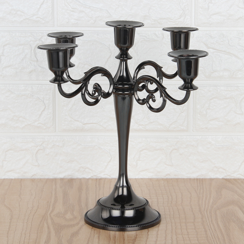 Decoration Candlestick European Vintage Wedding Hotel Decoration Supplies Three Head Gold Candlestick Direct Candlestick Application Scenario