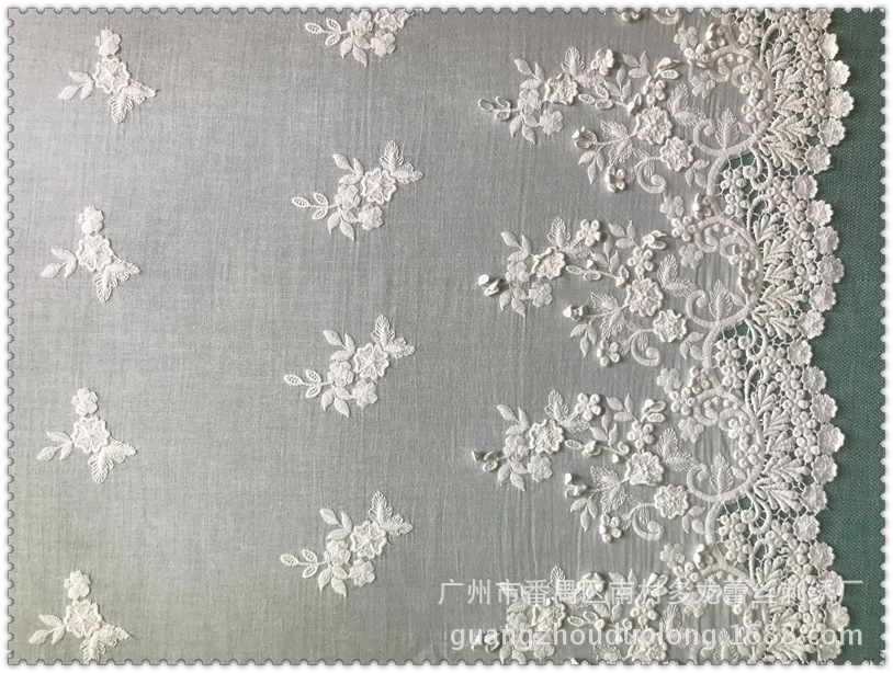 402663新款棉布绣花刺绣家纺面料布料 服饰辅料裙脚花幅宽130厘米详情10