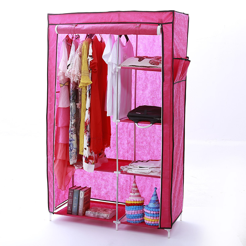 New large simple wardrobe Korean version folding wardrobe dust cloth wardrobe steel pipe roller shutter storage cabinet wholesale Specification drawing