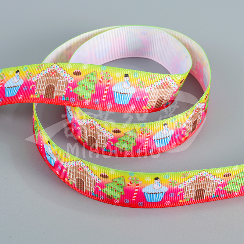 Christmas Decoration Tape Heat Transfer Ribbon High Density Polyester Ribbon Style Variety Of Holiday Gift Decoration Tape Wholesale