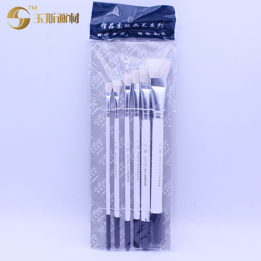 Manufacturers Direct Sales Of Sheep Tail Flat Oil Paintbrush High-Grade Wool Oil Paintbrush High-Grade Paintbrush Series Wholesale Application Scenario