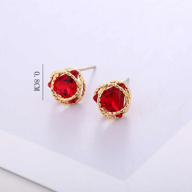 Korean Version Of Fashion Earrings Geometric Stereoscopic Mini Zircon Earrings Female Simple Earrings All Matching Earrings Manufacturers Wholesale details Picture